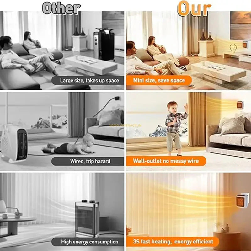 SOLAR HOUSE ™- 800W Plug-in Mini Heater with Remote